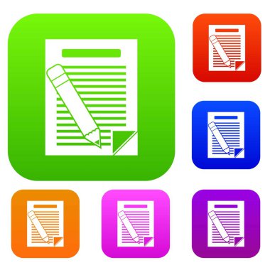 Kağıt ve kalem koleksiyonu ayarla