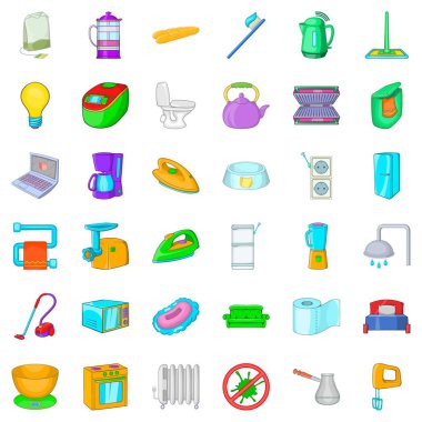 Dizüstü Icons set, karikatür tarzı