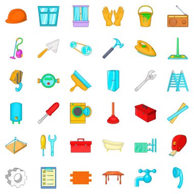 Icons set onarım, karikatür tarzı