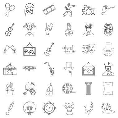 Bale Icons set. Beyaz arka plan üzerinde izole web için 36 bale vektör simgeleri tarzı anahat