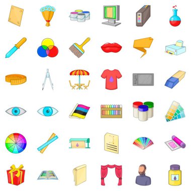 Sanat Icons set, karikatür tarzı