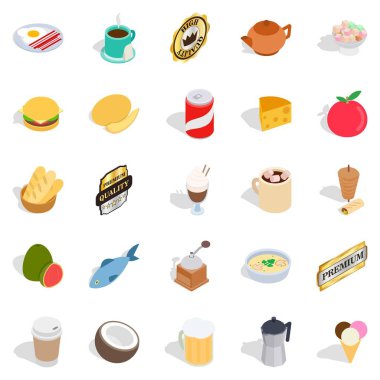 Sevk irsaliyesi Icons set, izometrik stili