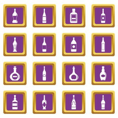 Mor şişe formları Icons set