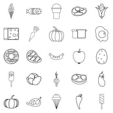 Kabak Icons set, anahat stili