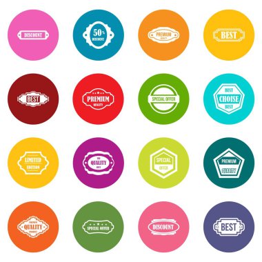 Çok renkli altın etiketleri Icons set