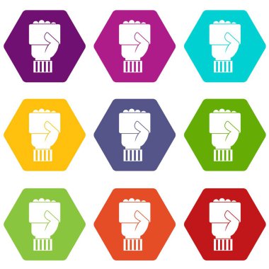 Set el futbol hakem kartı simgesine gösterilen renk altı yüzlü