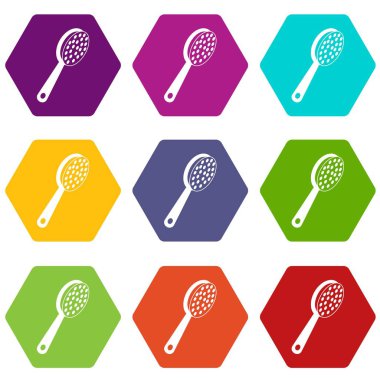 Renk altı yüzlü Ponza Icon set