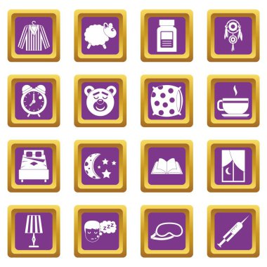 Mor ayarla simgeler uyku