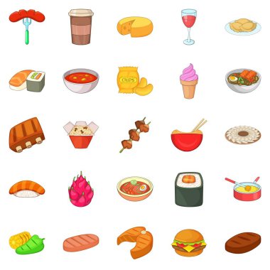 Hamburger Icons set, karikatür tarzı