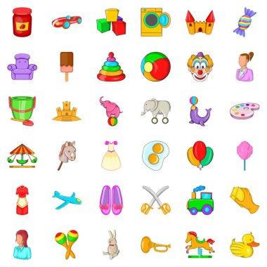 Hemşire çocuk simgeler kümesi, karikatür tarzı için