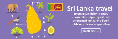 Sri lanka seyahat afiş yatay kavramı