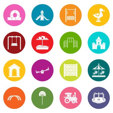 Çok renkli Bahçesi Icons set