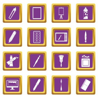 Tasarım ve çizim araçları simgeler mor ayarla