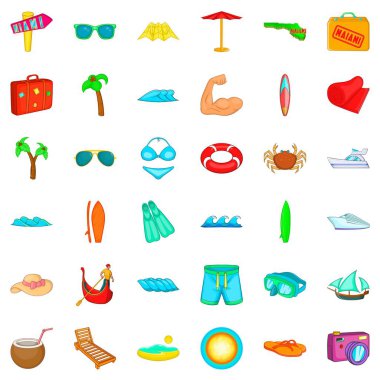 Şemsiye Icons set, karikatür tarzı