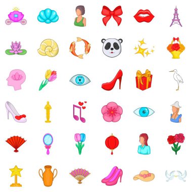 Güzellik Icons set, karikatür tarzı