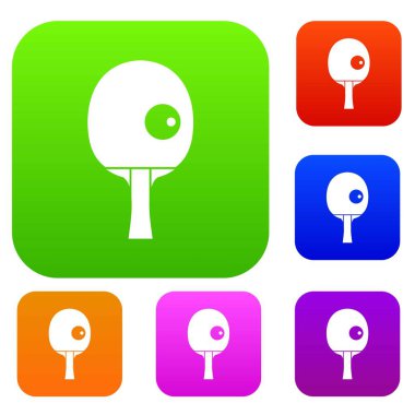 Raketleri ve top masa tenisi oynamak için koleksiyon küme