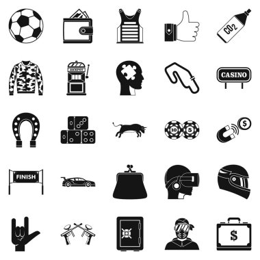 Oyun Icons set, basit tarzı