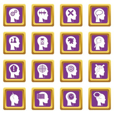 Mor kafa logolar Icons set