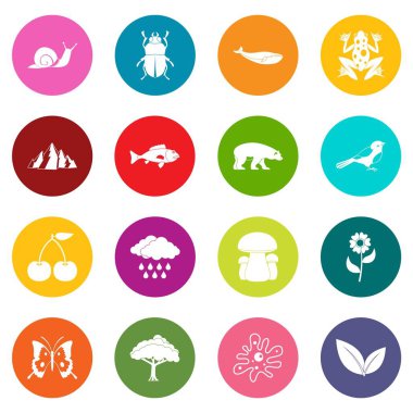 Çok renkli petrol sanayi öğeleri Icons set