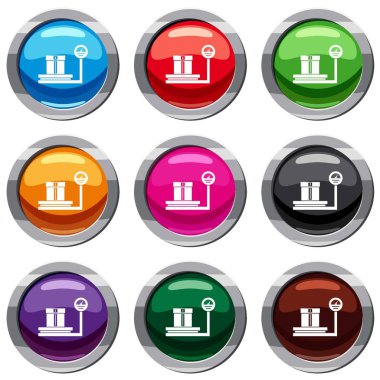 Dükkanı ölçekler 9 koleksiyonu ayarla