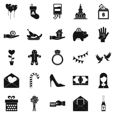 Ödül Icons set, basit tarzı