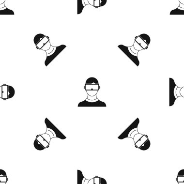 Sanal 3d gerçeklik gözlükleri sorunsuz siyah desen.