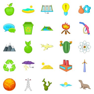 Isı Icons set, karikatür tarzı