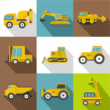 Farklı inşaat makine Icons set
