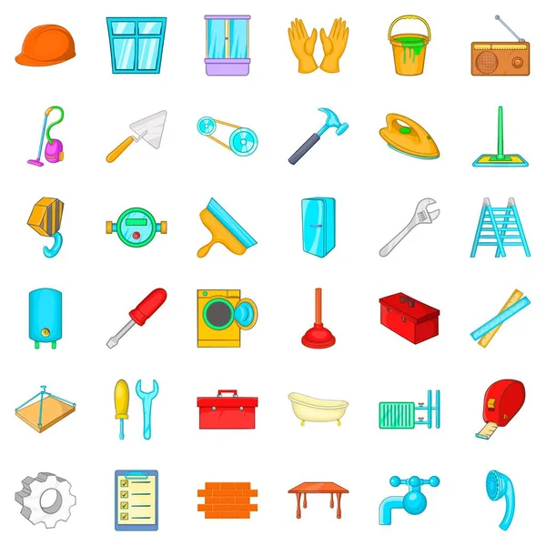 Reparatur von Icons Set, Cartoon-Stil — Stockvektor