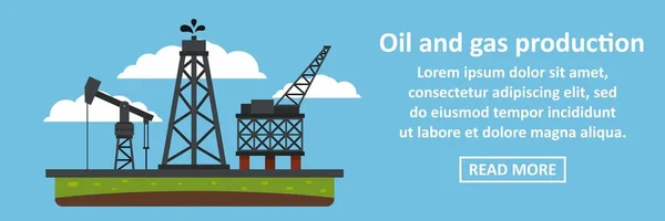 Πετρελαίου και φυσικού αερίου παραγωγής banner οριζόντια έννοια — Διανυσματικό Αρχείο