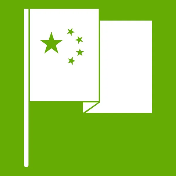 China flag icon green — Stock Vector