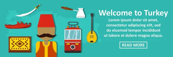 Bienvenido al concepto horizontal de banner de pavo — Vector de stock