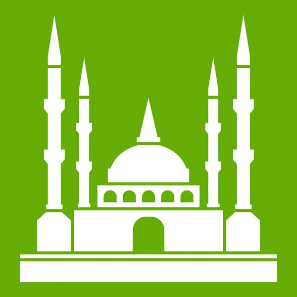 Mosque icon green — Stock Vector