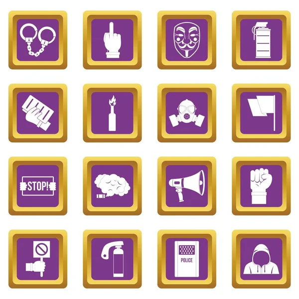 Mor protesto Icons set