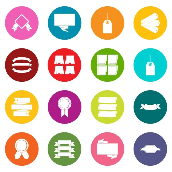 Diferentes colores etiquetas iconos muchos colores conjunto — Vector de stock