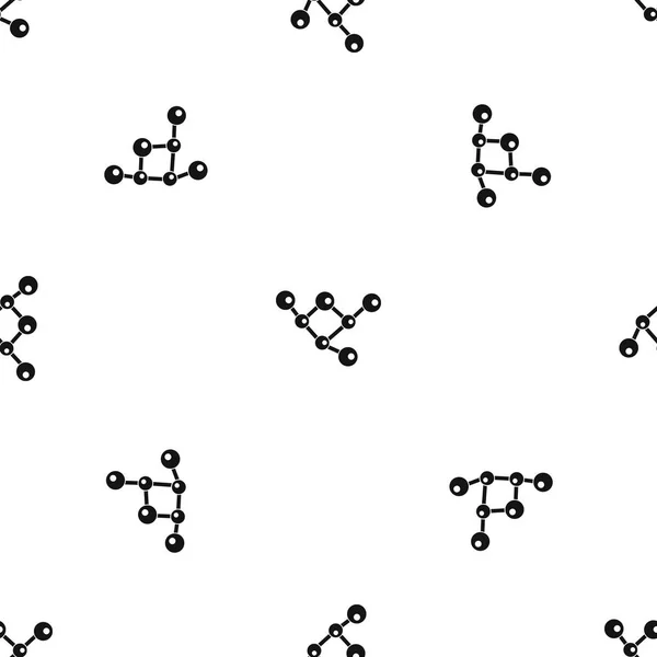分子構造パターン シームレス ブラック — ストックベクタ