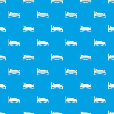 Hasta hastane desen kesintisiz mavi yatakta