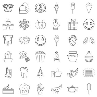 Çikolata simgeleri seti, taslak biçimi