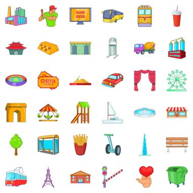 Metropolis Icons set, karikatür tarzı