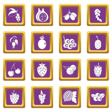 Çilek simgeler mor ayarla