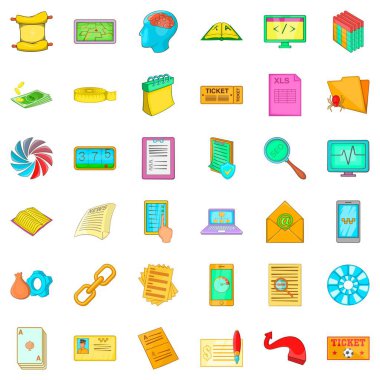 Icons set konuşuyor, karikatür tarzı