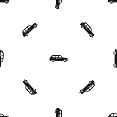 Retro araba desen sorunsuz siyah