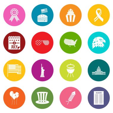 Bağımsızlık günü bayrağı simgeleri çok renk ayarla