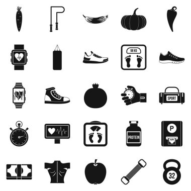 Fitness Icons set, basit tarzı