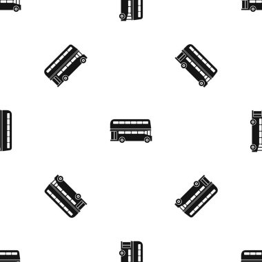 Çift katlı otobüs desen sorunsuz siyah