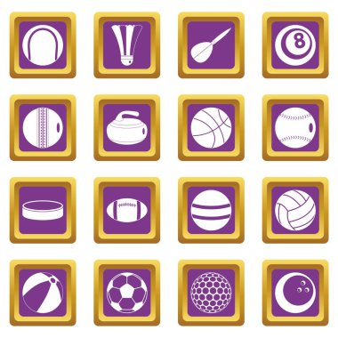 Spor topları simgeler mor ayarla