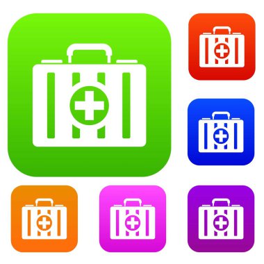 İlk yardım çantası koleksiyonu ayarla