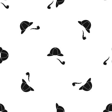 Sorunsuz siyah şapka ve boru desen