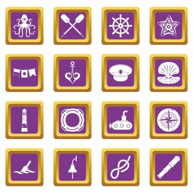 Deniz simgeler mor ayarla