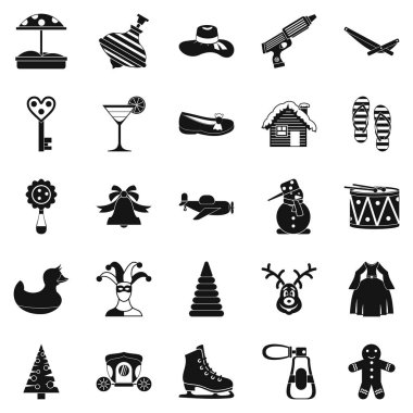 Çocuklar Icons set, basit tarzı